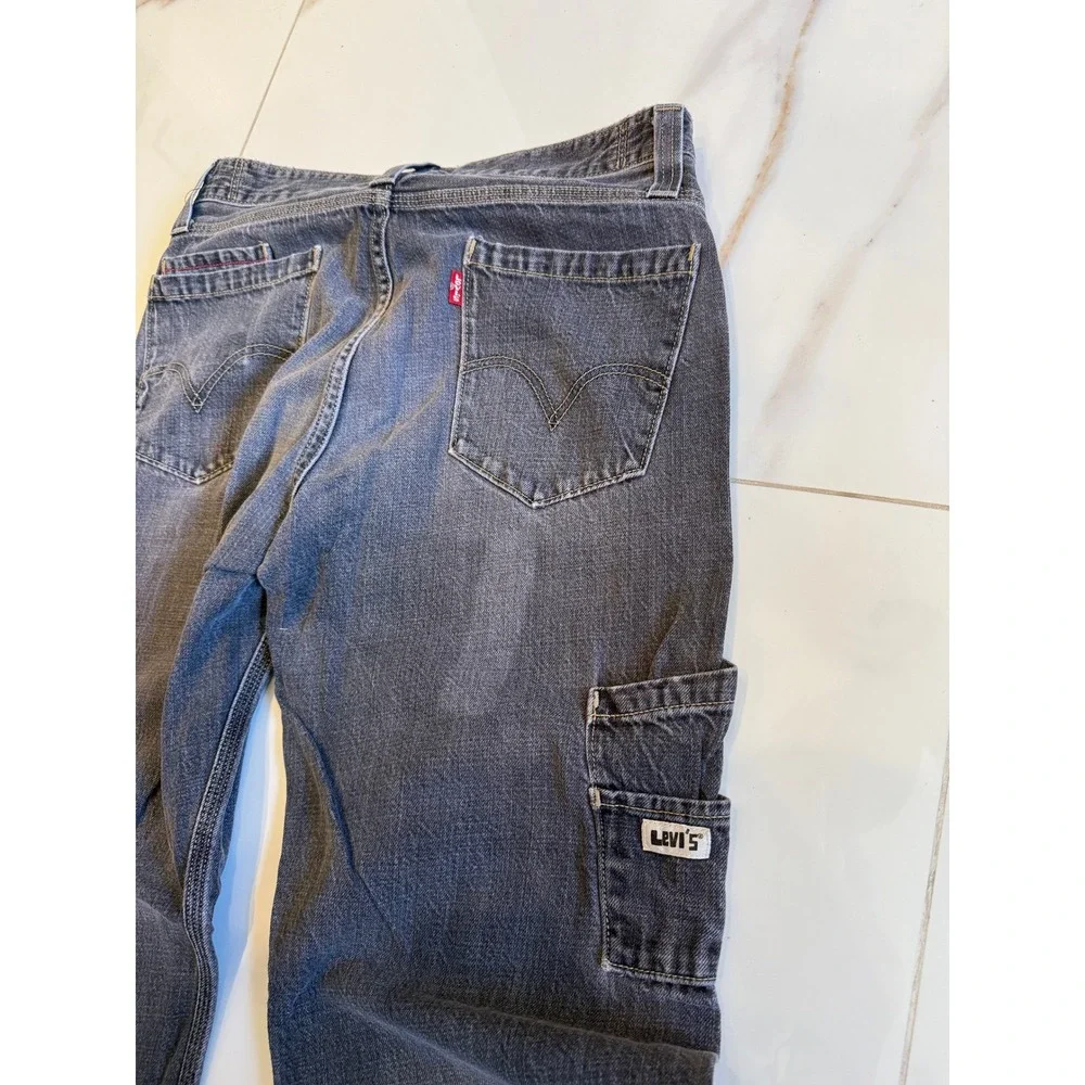 Vintage Levis Carpenter Jeans Mens 33x28 Faded Black Denim Relaxed Fit Pants